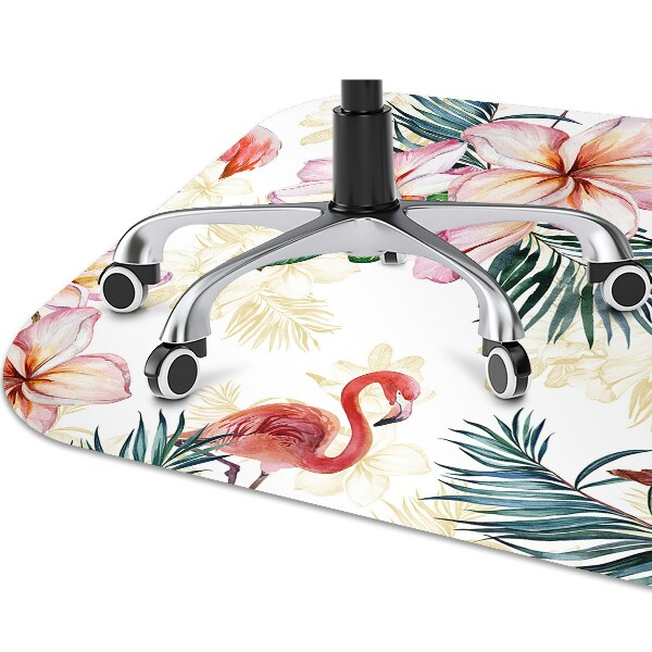 Tapete para cadeira de escritório Flamingos em flores