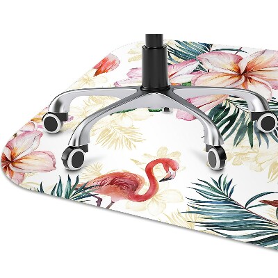 Tapete para cadeira de escritório Flamingos em flores