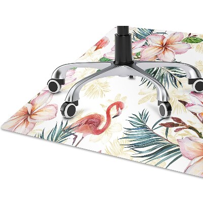 Tapete para cadeira de escritório Flamingos em flores