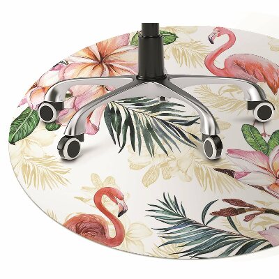 Tapete para cadeira de escritório Flamingos em flores