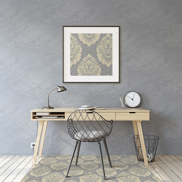 Tapete para cadeira de escritório Padrão de damasco