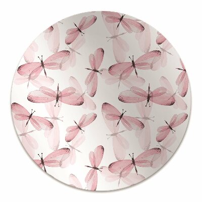 Tapete para cadeira de escritório Libélulas cor de rosa