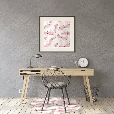 Tapete para cadeira de escritório Libélulas cor de rosa