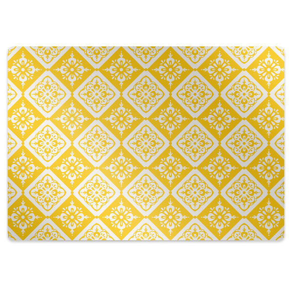 Tapete para escritório Padrão amarelo e branco