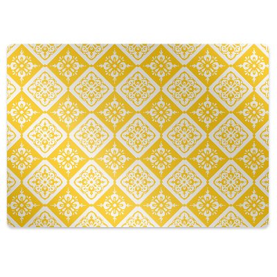 Tapete para escritório Padrão amarelo e branco