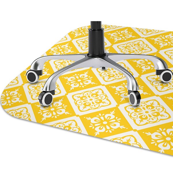Tapete para escritório Padrão amarelo e branco