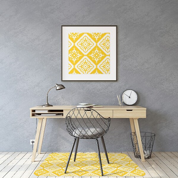 Tapete para escritório Padrão amarelo e branco
