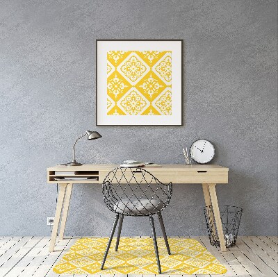 Tapete para escritório Padrão amarelo e branco