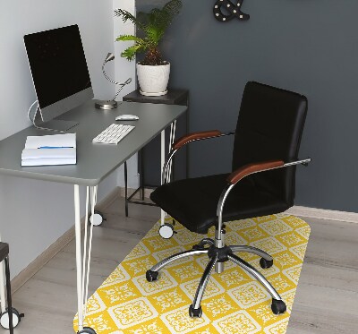 Tapete para escritório Padrão amarelo e branco