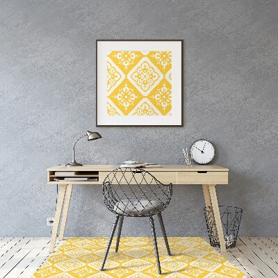 Tapete para escritório Padrão amarelo e branco