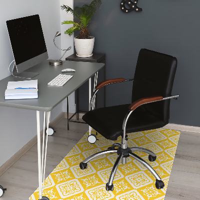 Tapete para escritório Padrão amarelo e branco