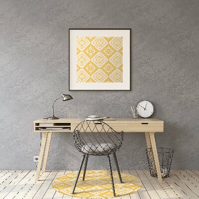 Tapete para escritório Padrão amarelo e branco