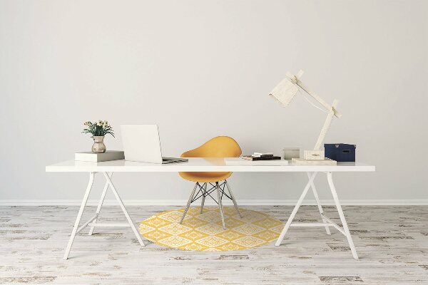 Tapete para escritório Padrão amarelo e branco