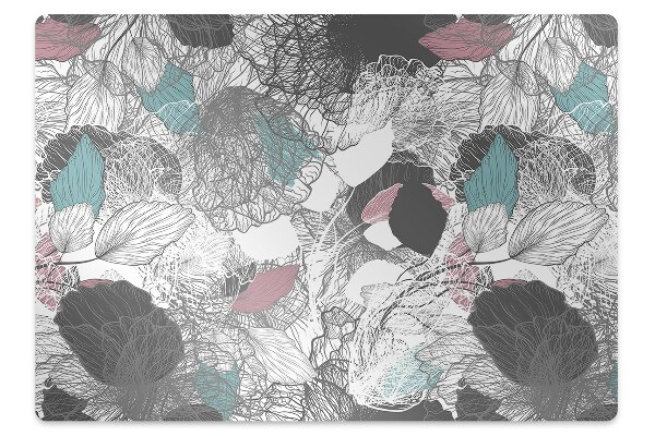 Tapete para cadeira de escritório Padrão floral