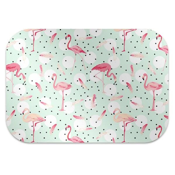 Tapete escritório Flamingos e bolinhas
