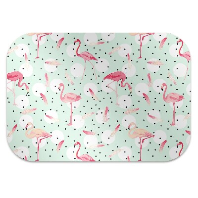 Tapete escritório Flamingos e bolinhas