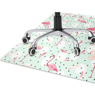 Tapete escritório Flamingos e bolinhas