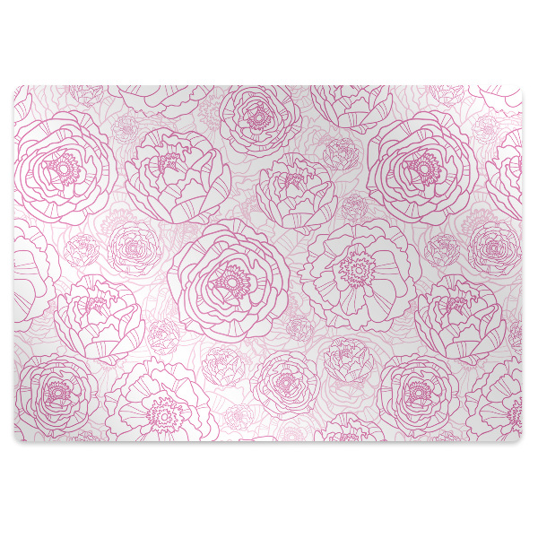 Tapete para cadeira de escritório flores cor de rosa