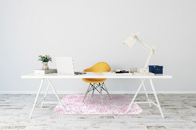 Tapete para cadeira de escritório flores cor de rosa