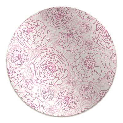 Tapete para cadeira de escritório flores cor de rosa