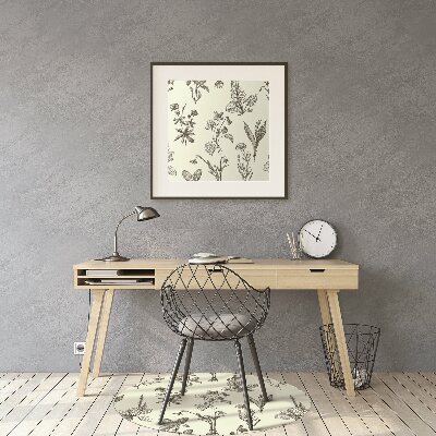 Tapete escritório Flores esboçadas