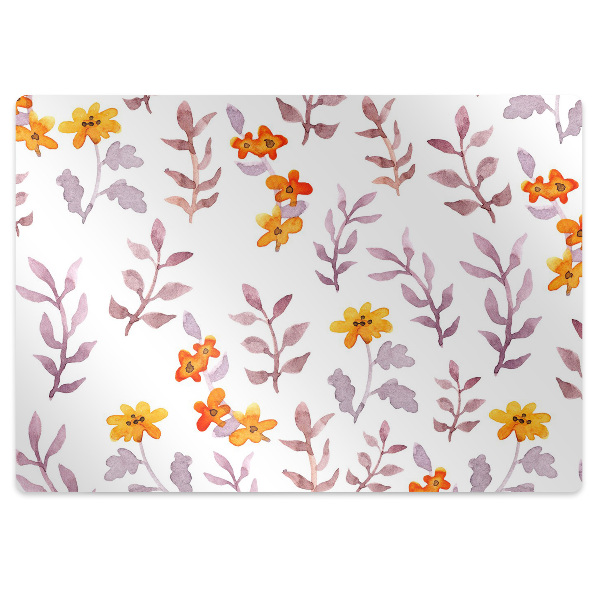 Tapete para cadeira de escritório Flores pintadas