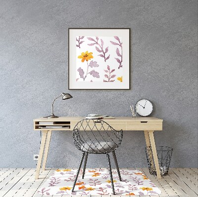 Tapete para cadeira de escritório Flores pintadas