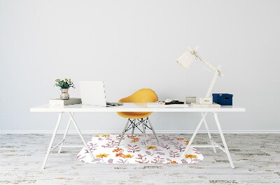 Tapete para cadeira de escritório Flores pintadas