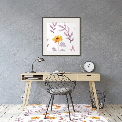 Tapete para cadeira de escritório Flores pintadas