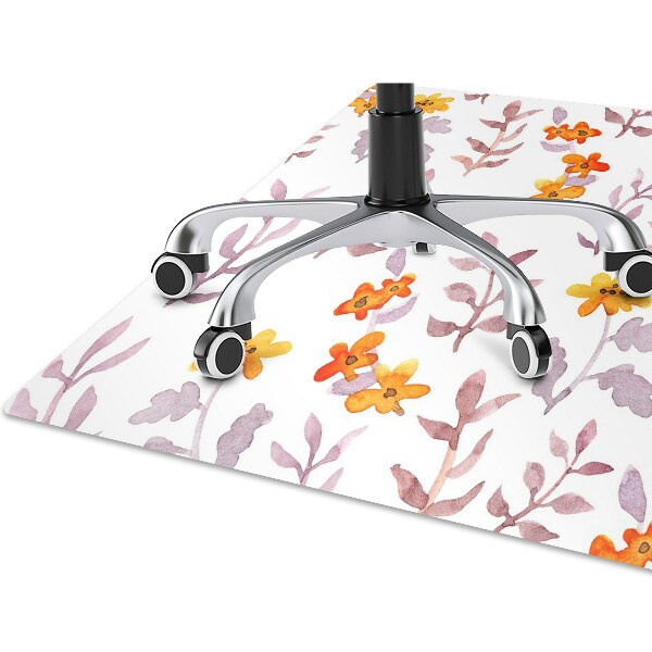 Tapete para cadeira de escritório Flores pintadas