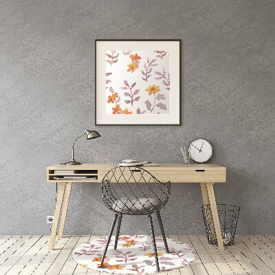 Tapete para cadeira de escritório Flores pintadas
