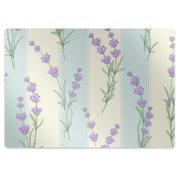 Tapete para cadeira de escritório flores de lavanda