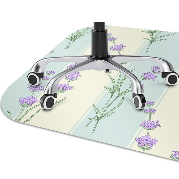Tapete para cadeira de escritório flores de lavanda