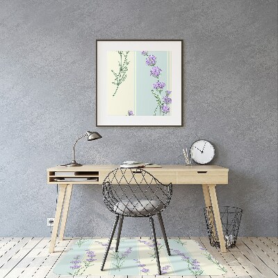 Tapete para cadeira de escritório flores de lavanda