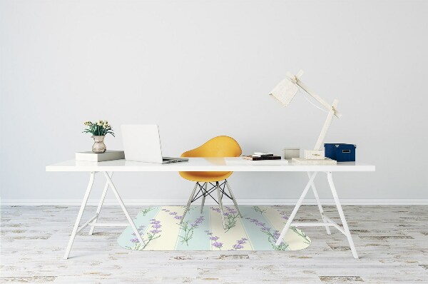 Tapete para cadeira de escritório flores de lavanda