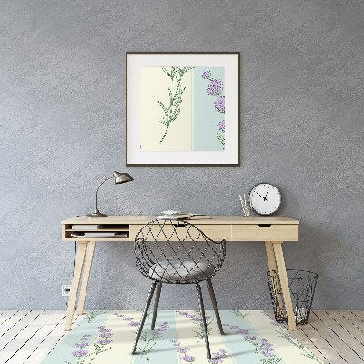 Tapete para cadeira de escritório flores de lavanda