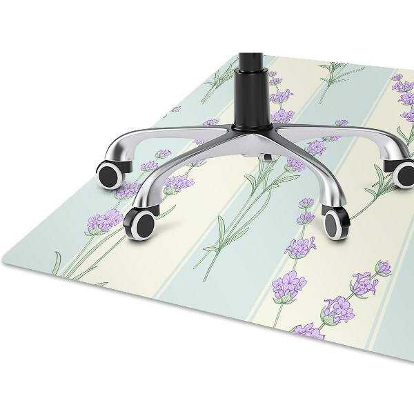 Tapete para cadeira de escritório flores de lavanda