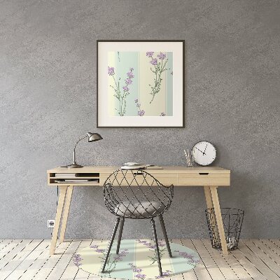 Tapete para cadeira de escritório flores de lavanda