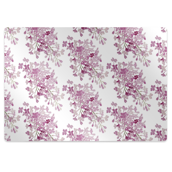 Tapete para cadeira de escritório flores cor de rosa