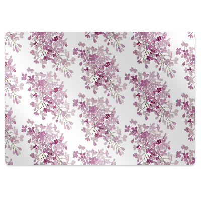 Tapete para cadeira de escritório flores cor de rosa