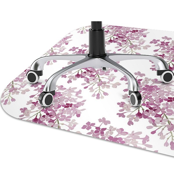 Tapete para cadeira de escritório flores cor de rosa