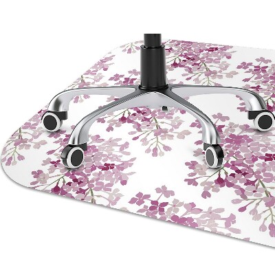 Tapete para cadeira de escritório flores cor de rosa