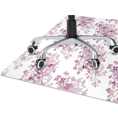 Tapete para cadeira de escritório flores cor de rosa