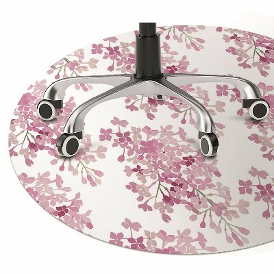 Tapete para cadeira de escritório flores cor de rosa