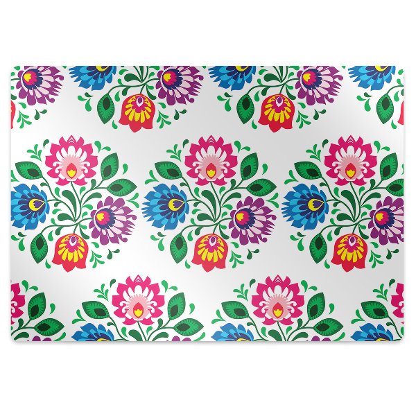 Tapete para cadeira de escritório Flores estilo folk