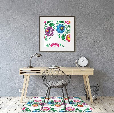 Tapete para cadeira de escritório Flores estilo folk