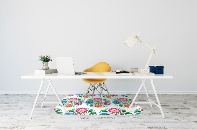 Tapete para cadeira de escritório Flores estilo folk