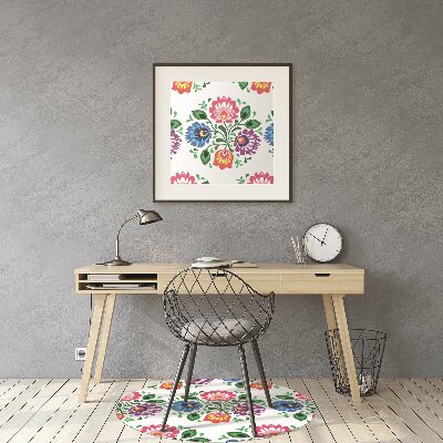 Tapete para cadeira de escritório Flores estilo folk