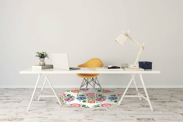 Tapete para cadeira de escritório Flores estilo folk