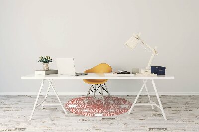 Tapete para cadeira de escritório renda vermelha